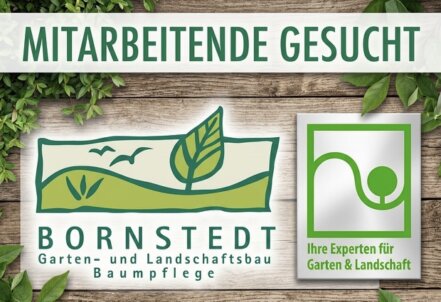Team von BORNSTEDT Garten- und Landschaftsbau bei der Arbeit im Garten